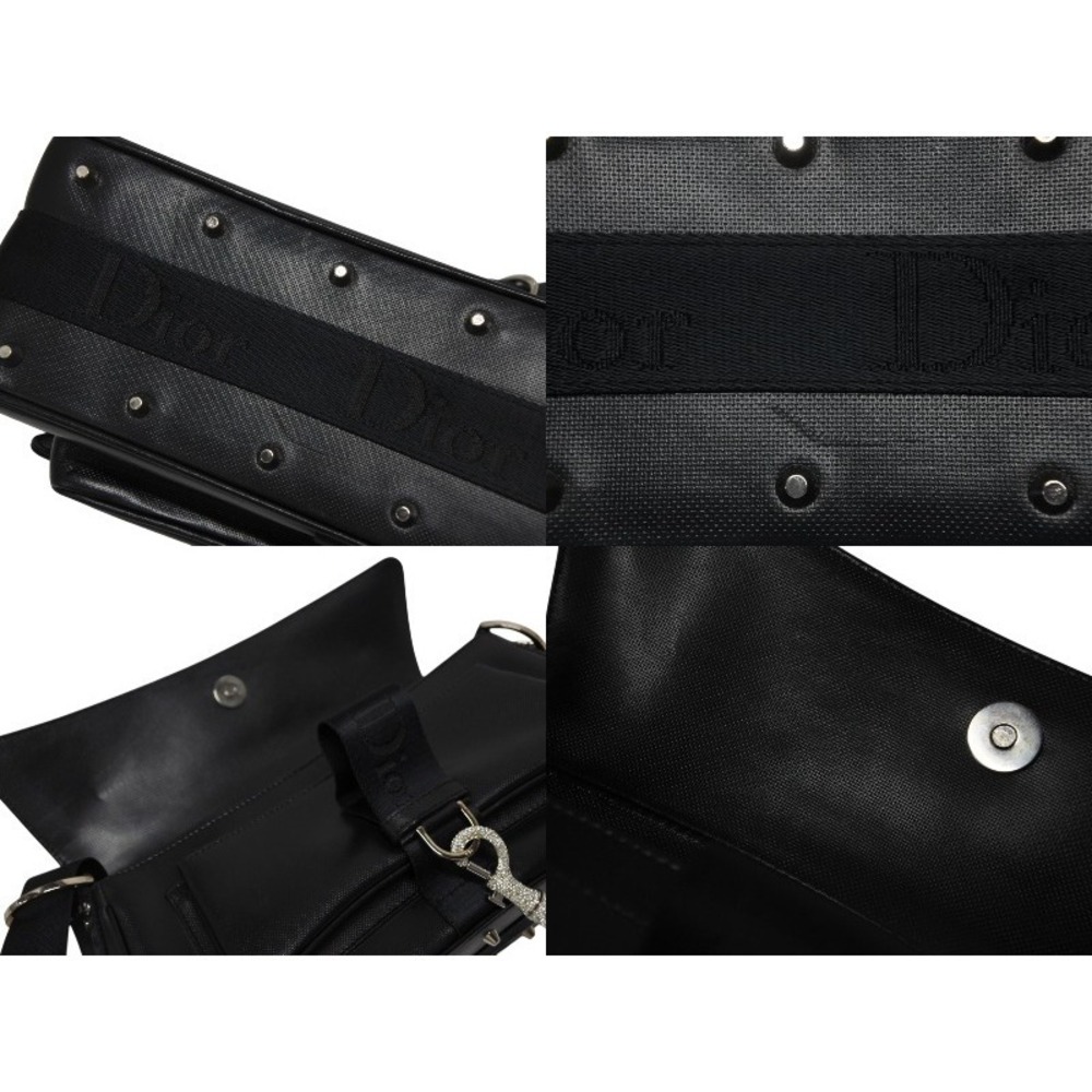 Christian Dior Galliano era Hardcore Shoulder Bag Black Leather Rhinestones - Picture 8 of 10